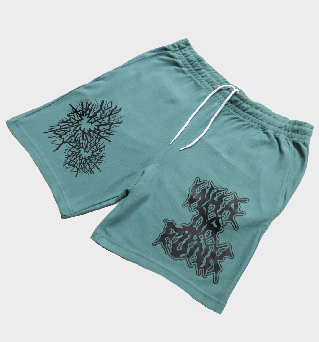 WHADAFUNK Shattered Arctic Shorts featuring bold shattered ice pattern design.