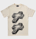 WHADAFUNK 3D CROSS CREAM T-SHIRT