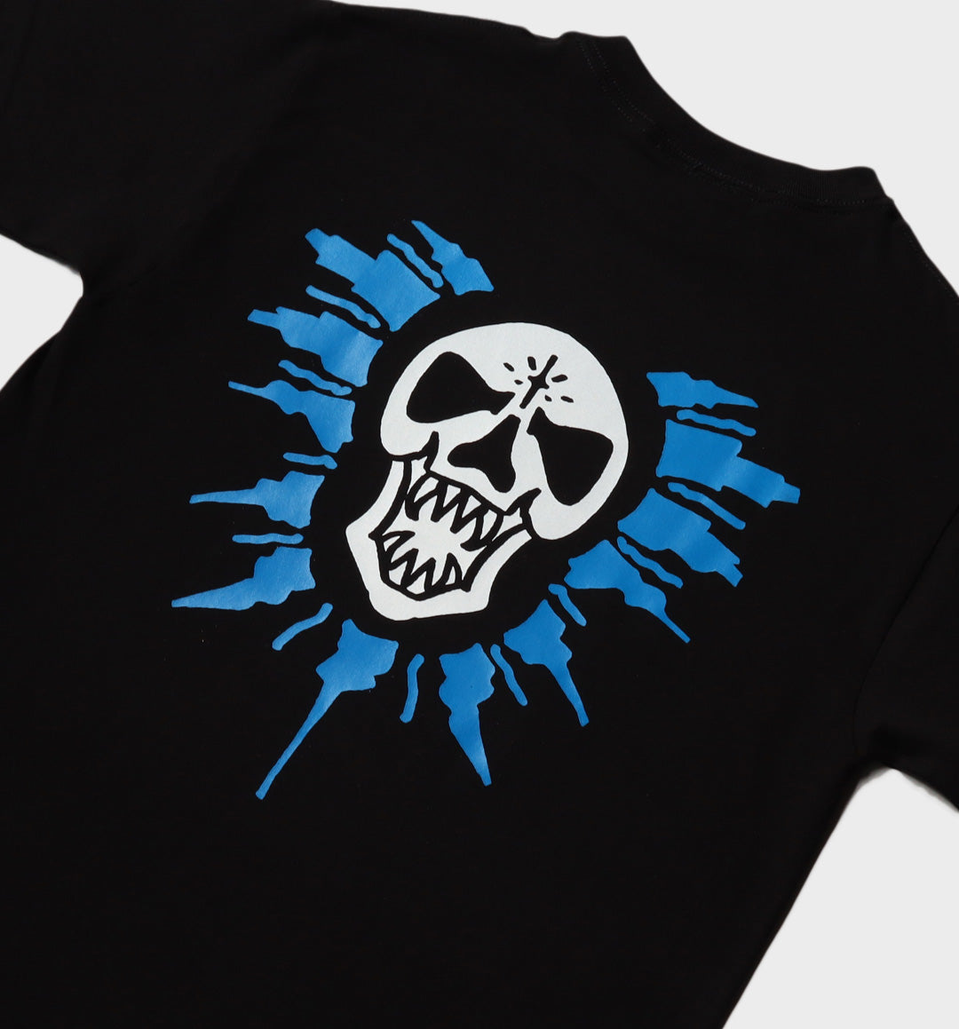 WHADAFUNK BURST SKULL BLACK T-SHIRT