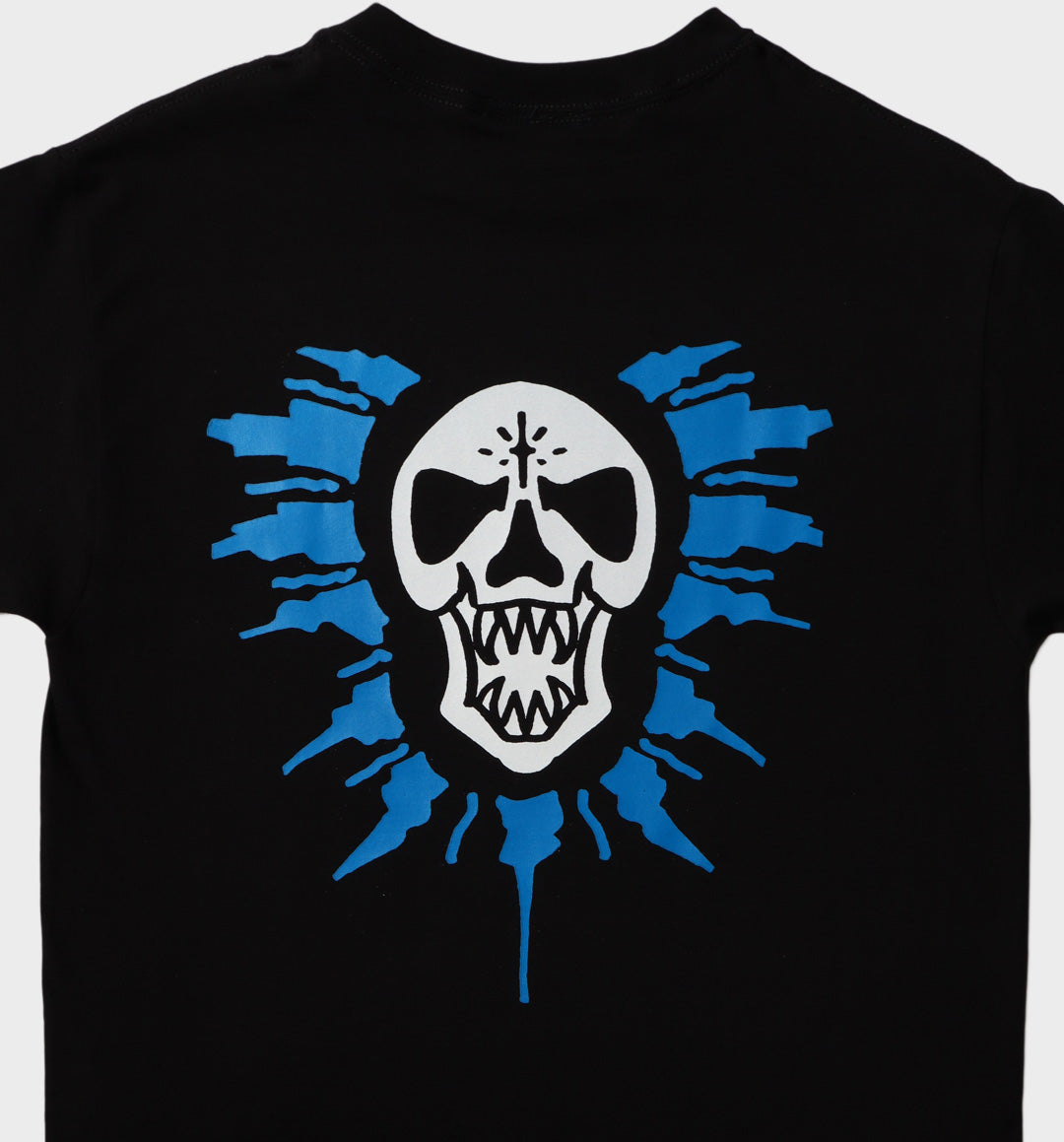 WHADAFUNK BURST SKULL BLACK T-SHIRT