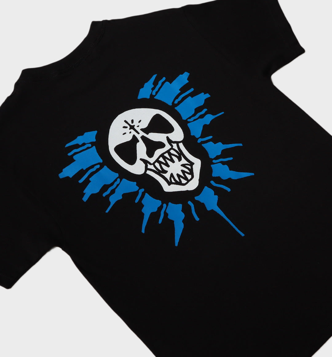 WHADAFUNK BURST SKULL BLACK T-SHIRT
