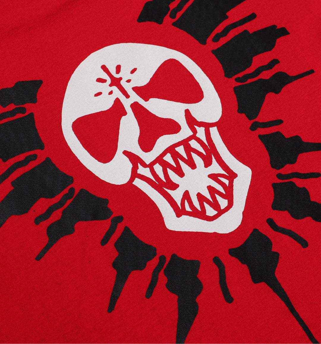 WHADAFUNK BURST SKULL RED T-SHIRT