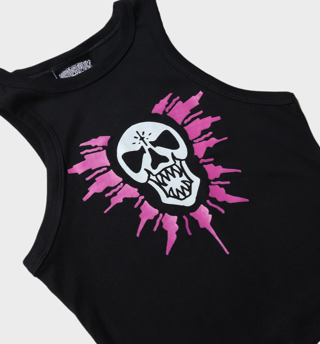 WHADAFUNK LADIES BURST SKULL TANKTOP
