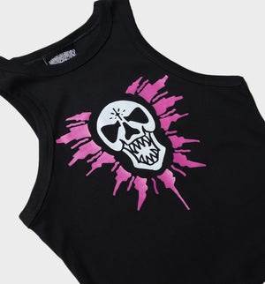 WHADAFUNK LADIES BURST SKULL TANKTOP