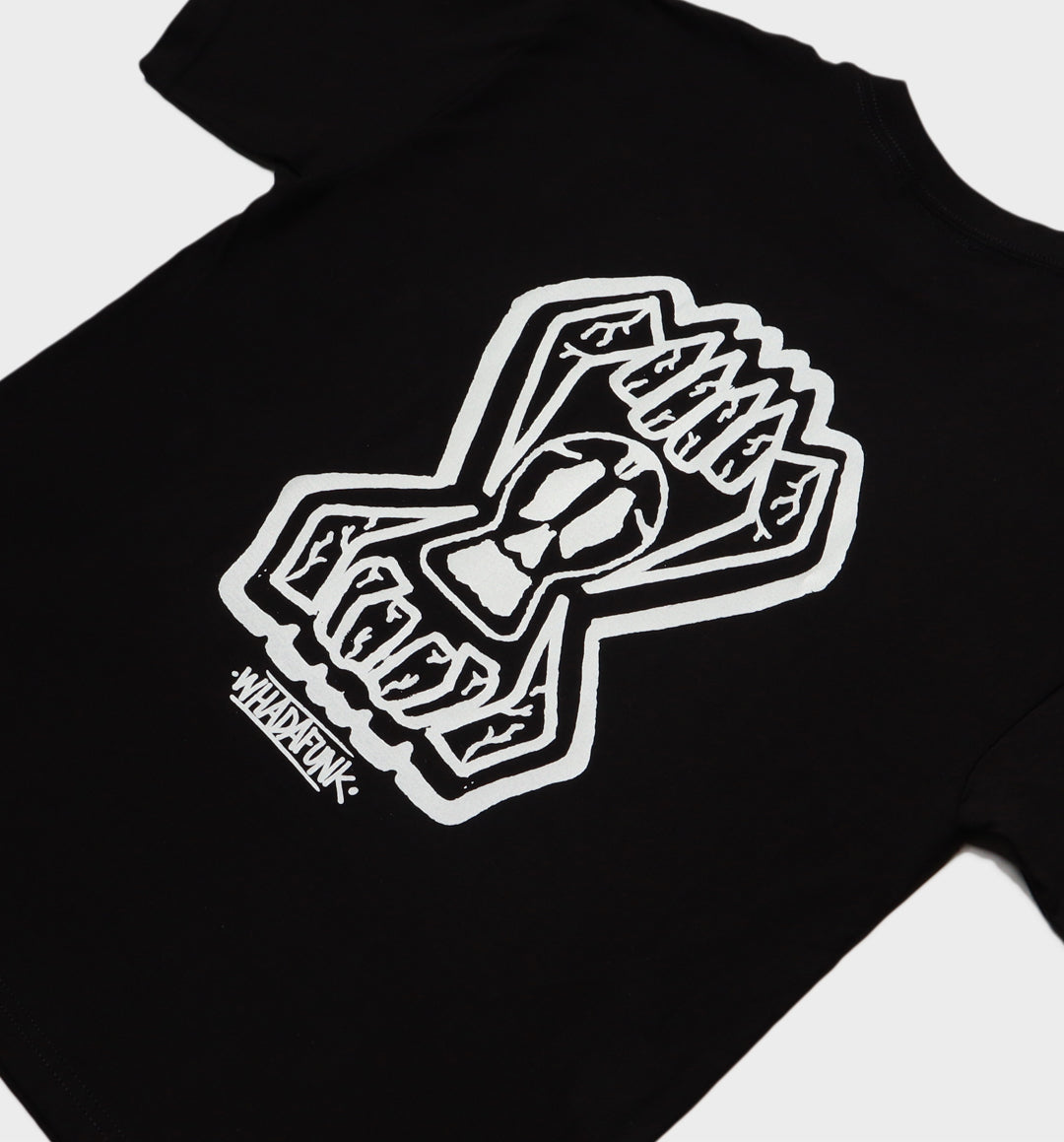 WHADAFUNK SKULL TEETH BLACK T-SHIRT