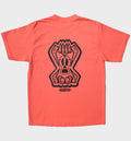 WHADAFUNK SKULL TEETH OVERSIZED PEACH T-SHIRT