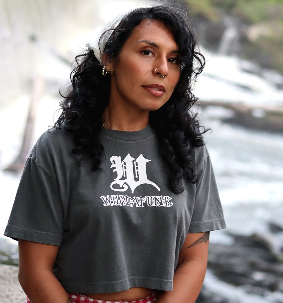 Whadafunk Cracked Skull Women's Crop Tee
