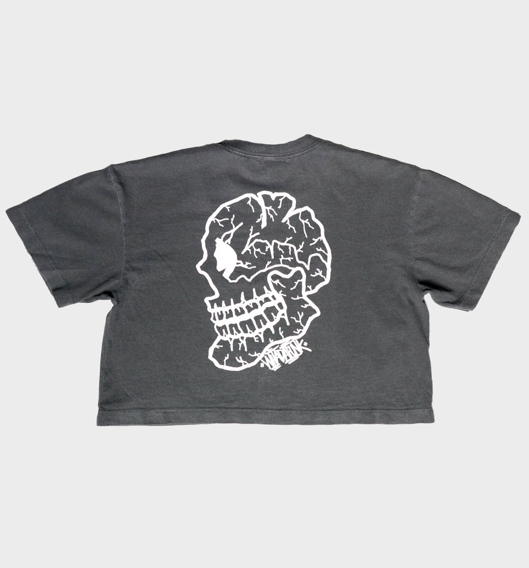 Whadafunk Cracked Skull Women's Crop Tee