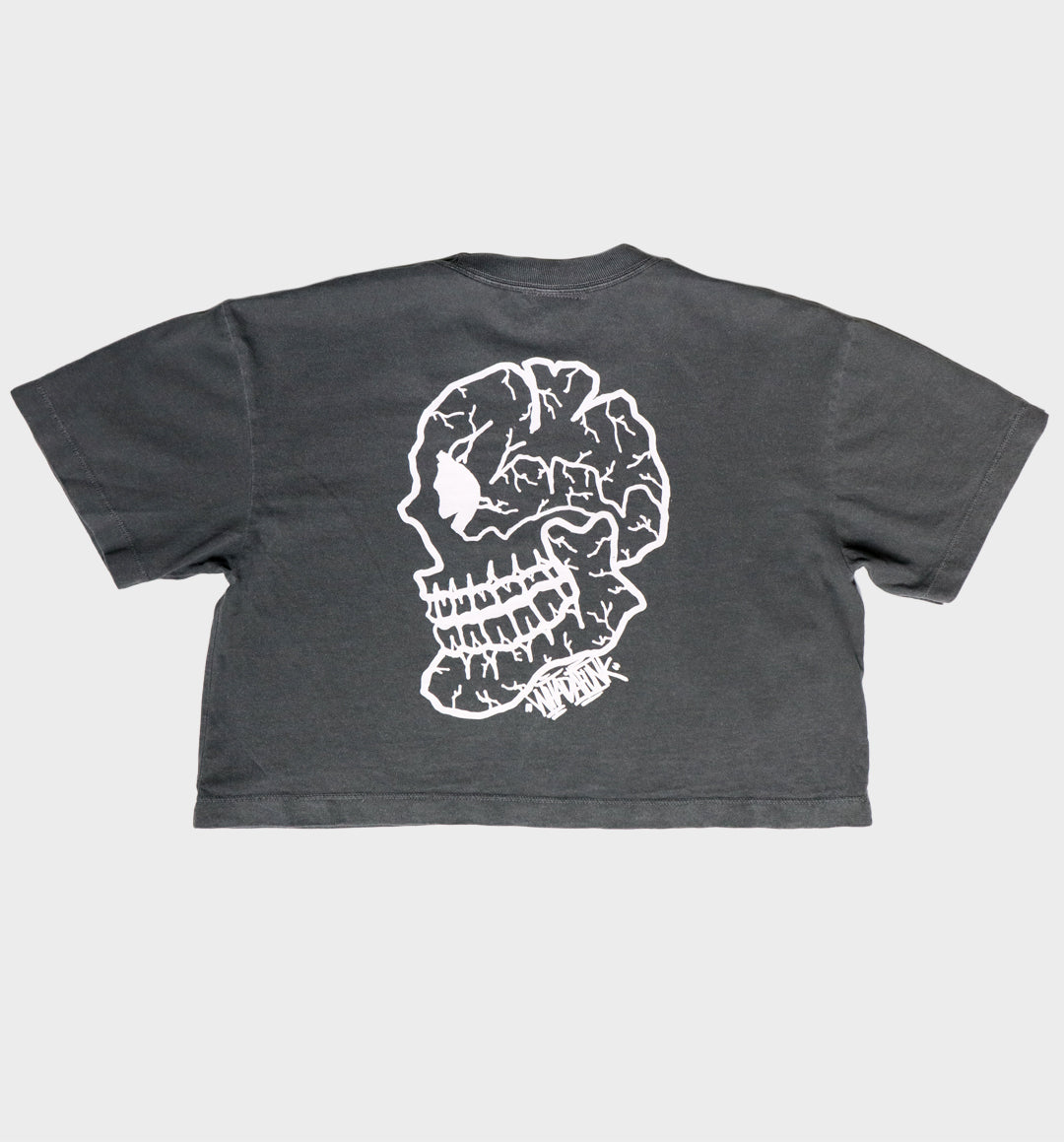 Whadafunk Cracked Skull Women's Crop Tee