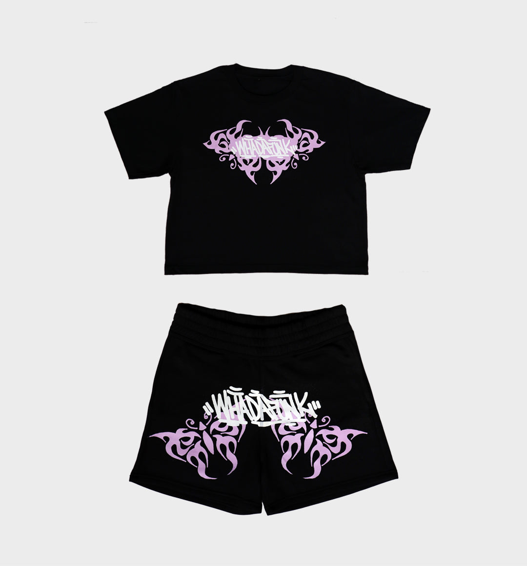 WHADAFUNK Pink Tribal Butterfly Womens Matching Set