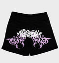 WHADAFUNK Pink Tribal Butterfly Womens Shorts
