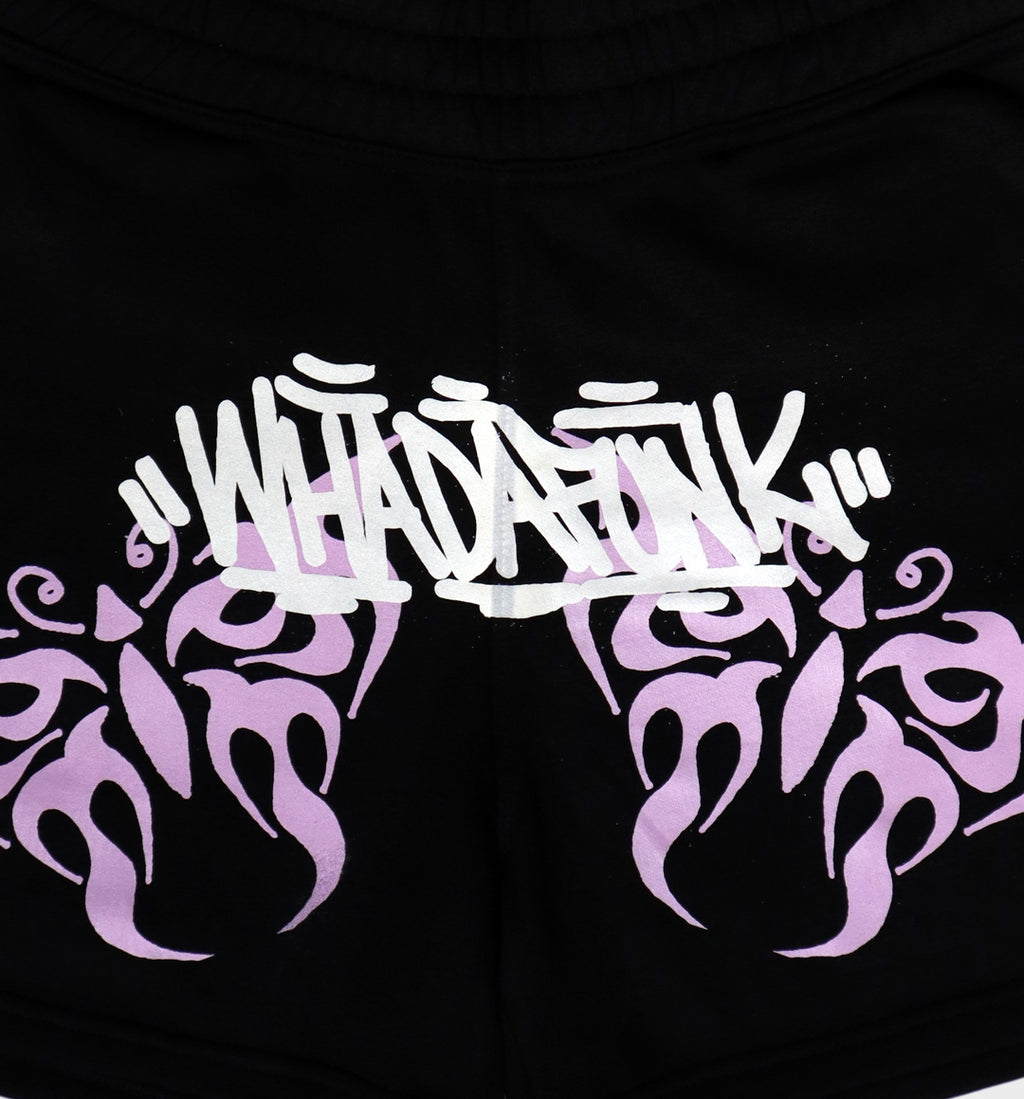 WHADAFUNK Pink Tribal Butterfly Womens Shorts