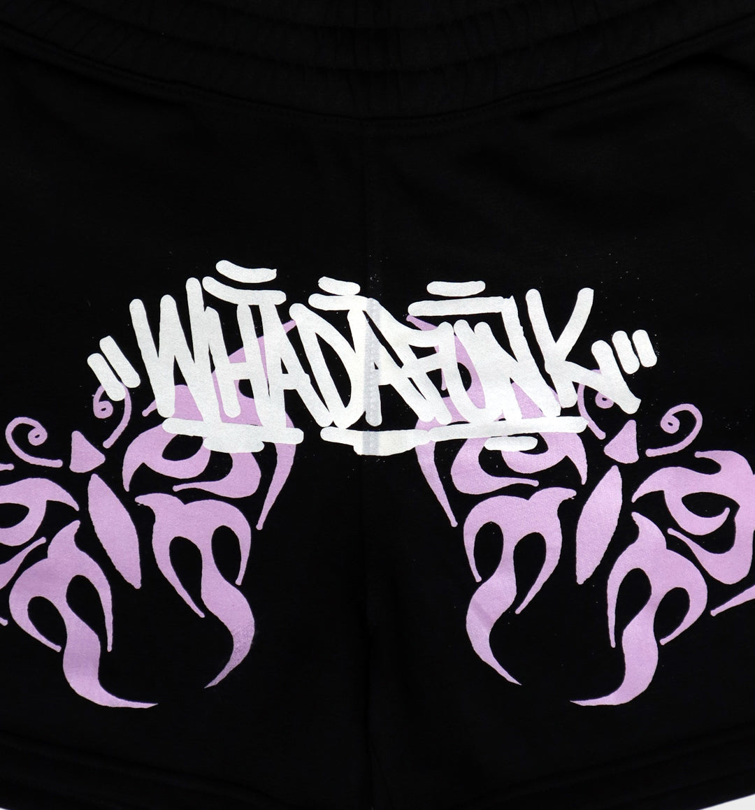 WHADAFUNK Pink Tribal Butterfly Womens Shorts