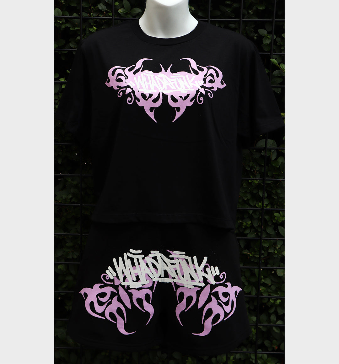 WHADAFUNK Pink Tribal Butterfly Womens Matching Set