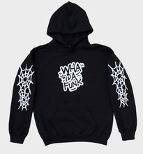 Load image into Gallery viewer, WHADAFUNK SPIDERWEB HOODIE FRONT
