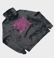 Load image into Gallery viewer, WHADAFUNK PINK FLOWER TIE DYE HOODIE BACK ANGLE
