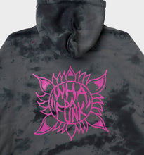 Load image into Gallery viewer, WHADAFUNK PINK FLOWER TIE DYE HOODIE HAND DRAWN DESIGN
