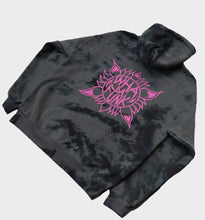 Load image into Gallery viewer, WHADAFUNK PINK FLOWER TIE DYE HOODIE BACK ANGLED
