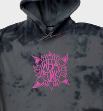 Load image into Gallery viewer, WHADAFUNK PINK FLOWER TIE DYE HOODIE FRONT DETAILS
