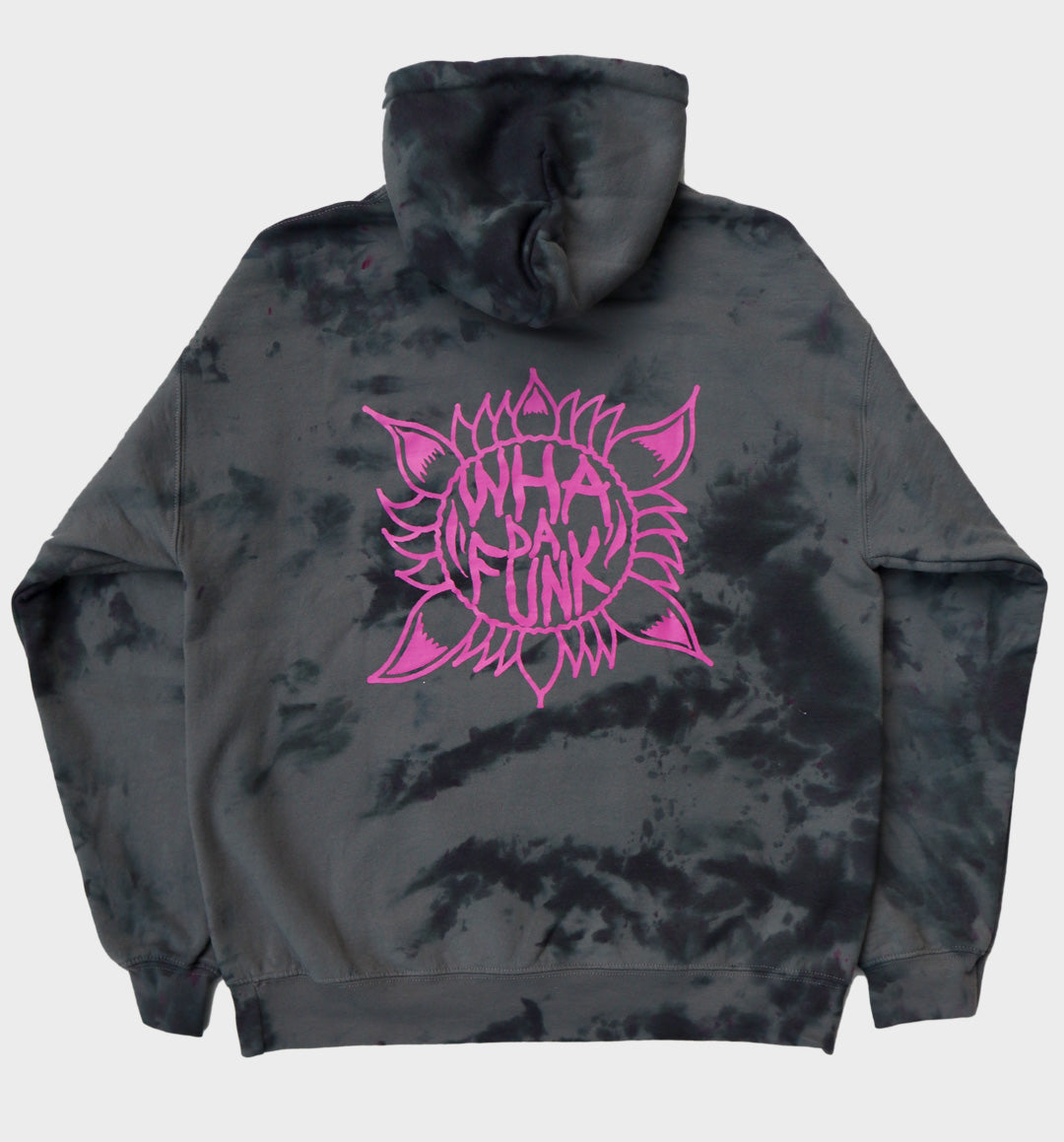 WHADAFUNK PINK FLOWER TIE DYE HOODIE