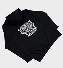 Load image into Gallery viewer, whadafunk skull butterfly hoodie side angle another one
