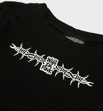Load image into Gallery viewer, BARBED WIRE CROP TEE - BLACK &amp; WHITE LETTERING 
