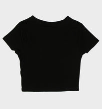 Load image into Gallery viewer, WHADAFUNK Barbed Wire Crop Tee featuring bold barbed wire graphic in streetwear style.
