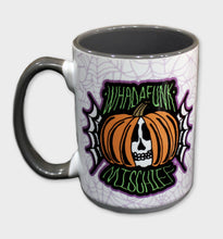 Load image into Gallery viewer, WHADAFUNK Halloween Mischief Coffee Mug Details
