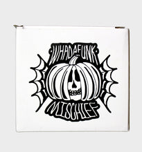 Load image into Gallery viewer, WHADAFUNK Halloween Mischief Coffee Mug box details
