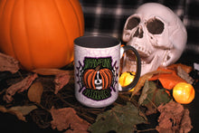 Load image into Gallery viewer, WHADAFUNK Halloween Mischief Coffee Mug Photoshoot
