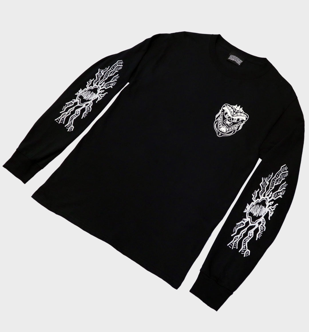 WHADAFUNK Loyalty Black Long Sleeve Shirt with bold graphic streetwear design.