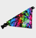 WHADAFUNK Tie-Dye Skull Pet Bandana with bold tie-dye pattern and skull graphic for stylish cats and dogs.