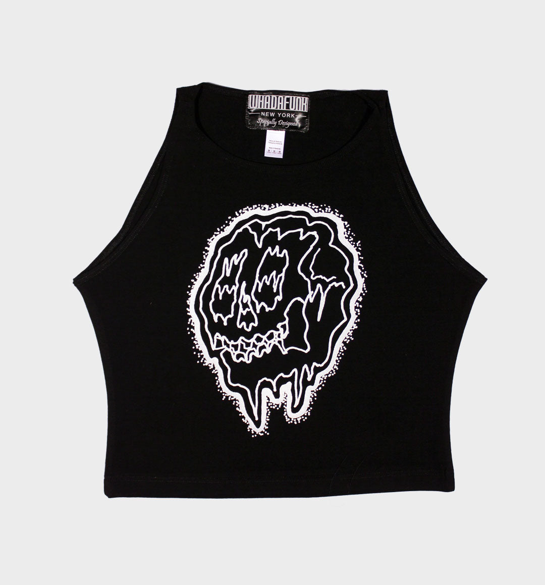 Whadafunk Drippy Skull Crop Top
