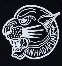 Load image into Gallery viewer, WHADAFUNK Tiger Face Black T-Shirt featuring a bold tiger graphic and premium streetwear design.
